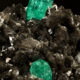 Beryl (variety emerald), Calcite, Pyrite<br />Coscuez mining district, Municipio San Pablo de Borbur, Western Emerald Belt, Boyacá Department, Colombia<br />78x53x78mm, xls= 11x9mm & 15x12mm<br /> (Author: Fiebre Verde)