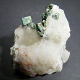 Calcite and Malachite<br />Tsumeb Mine, Tsumeb, Otjikoto Region, Namibia<br />80x80x50mm<br /> (Author: Heimo Hellwig)