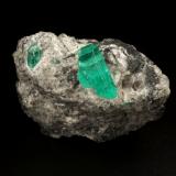 Beryl (variety emerald), Calcite<br />Coscuez mining district, Municipio San Pablo de Borbur, Western Emerald Belt, Boyacá Department, Colombia<br />44x41x23mm, xl=15x9x7mm<br /> (Author: Fiebre Verde)