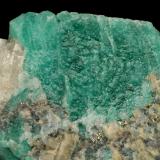 Beryl (variety emerald), Calcite, Pyrite<br />Gachalá mining district, Municipio Gachalá, Eastern Emerald Belt, Cundinamarca Department, Colombia<br />55x36x35mm, xl=24x20mm<br /> (Author: Fiebre Verde)