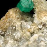 Beryl (variety emerald), Calcite, Pyrite<br />Chivor mining district, Municipio Chivor, Eastern Emerald Belt, Boyacá Department, Colombia<br />56x63x43mm, xl=30x7mm<br /> (Author: Fiebre Verde)