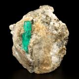 Beryl (variety emerald), Calcite, Pyrite<br />Chivor mining district, Municipio Chivor, Eastern Emerald Belt, Boyacá Department, Colombia<br />56x63x43mm, xl=30x7mm<br /> (Author: Fiebre Verde)