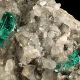 Beryl (variety emerald), Calcite, Dolomite, Pyrite<br />Chivor mining district, Municipio Chivor, Eastern Emerald Belt, Boyacá Department, Colombia<br />78x40x34mm, xls=12 & 11mm<br /> (Author: Fiebre Verde)