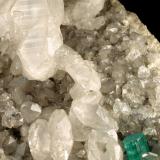 Beryl (variety emerald), Calcite, PyriteLa Pita (distrito minero), Municipio Maripí, Cinturón Esmeraldífero Occidental, Departamento Boyacá, Colombia140x75x80mm, xls=16 &amp; 10mm (Author: Fiebre Verde)