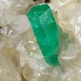 Beryl (variety emerald), Calcite, Dolomite<br />Coscuez mining district, Municipio San Pablo de Borbur, Western Emerald Belt, Boyacá Department, Colombia<br />90x90x80mm, xls=14 & 18mm<br /> (Author: Fiebre Verde)