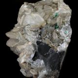 Beryl (variety emerald), Calcite, Dolomite, Pyrite<br />Coscuez mining district, Municipio San Pablo de Borbur, Western Emerald Belt, Boyacá Department, Colombia<br />113x98x85mm, main xl=15mm<br /> (Author: Fiebre Verde)