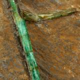 Beryl (Var. Emerald)<br />Chivor mining district, Municipio Chivor, Eastern Emerald Belt, Boyacá Department, Colombia<br />46x78x24mm, longest xl=31mm<br /> (Author: Fiebre Verde)