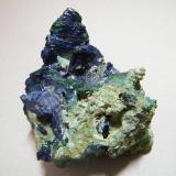 Azurite and Malachite<br />Tsumeb Mine, Tsumeb, Otjikoto Region, Namibia<br />70x80x40mm<br /> (Author: Heimo Hellwig)