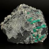 Beryl (variety emerald), Calcite, Dolomite, Pyrite<br />La Pita mining district, Municipio Maripí, Western Emerald Belt, Boyacá Department, Colombia<br />98x83x35mm, longest xl=20mm<br /> (Author: Fiebre Verde)