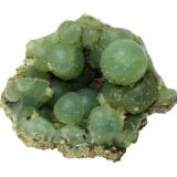 PrehniteGoboboseb Mountains, Brandberg area, Erongo Region, NamibiaSpecimen size 7 cm, largest prehnite "ball" 1,6 cm (Author: Tobi)