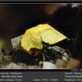 Bindheimite after bournonite<br />Mas Dieu, Mercoirol, Alès, Gard, Occitanie, France<br />fov 3.6 mm<br /> (Author: ploum)