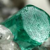 Beryl (variety emerald), Calcite, Dolomite, Pyrite<br />Chivor mining district, Municipio Chivor, Eastern Emerald Belt, Boyacá Department, Colombia<br />31x56x28mm, xl=19x6mm<br /> (Author: Fiebre Verde)