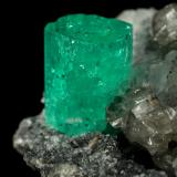 Beryl (variety emerald), Calcite, Dolomite, Pyrite<br />Coscuez mining district, Municipio San Pablo de Borbur, Western Emerald Belt, Boyacá Department, Colombia<br />27x24x35mm, xl=9x6mm<br /> (Author: Fiebre Verde)