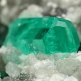 Beryl (variety emerald), Calcite, Dolomite<br />Coscuez mining district, Municipio San Pablo de Borbur, Western Emerald Belt, Boyacá Department, Colombia<br />85x50x50mm, xl=10mm<br /> (Author: Fiebre Verde)