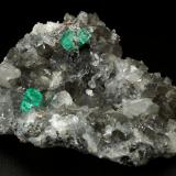 Beryl (variety emerald), Calcite, Dolomite, Pyrite, Quartz<br />La Pita mining district, Cunas Mine, Municipio Maripí, Western Emerald Belt, Boyacá Department, Colombia<br />66x49x24mm, main xl=6x4mm<br /> (Author: Fiebre Verde)