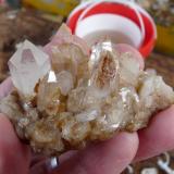 Quartz<br />Ceres, Warmbokkeveld Valley, Ceres, Valle Warmbokkeveld, Witzenberg, Cape Winelands, Western Cape Province, South Africa<br />Fingers for size<br /> (Author: Pierre Joubert)