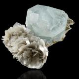 Beryl on MuscoviteMount Xuebaoding, Pingwu, Mianyang Prefecture, Sichuan Province, China13,0	x	10,5	x	6,5	cm (Author: MIM Museum)