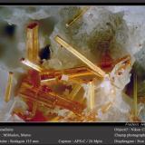 Vanadinite<br />Mibladen (Mibladen mining district), Midelt, Midelt Province, Drâa-Tafilalet Region, Morocco<br />fov 3.6 mm<br /> (Author: ploum)