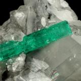 Beryl (variety emerald), Calcite, Dolomite<br />La Pita mining district, Municipio Maripí, Western Emerald Belt, Boyacá Department, Colombia<br />55x40x35mm, xl=22mm<br /> (Author: Fiebre Verde)