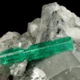 Beryl (variety emerald), Calcite, Dolomite<br />La Pita mining district, Municipio Maripí, Western Emerald Belt, Boyacá Department, Colombia<br />55x40x35mm, xl=22mm<br /> (Author: Fiebre Verde)