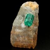 Beryl (variety emerald), Pyrite<br />Kamar Safed outcrop (Kamar Saphed), Khenj emerald area,, Khenj District, Panjshir Province, Afghanistan<br />40x28x22mm, xl=11x7mm<br /> (Author: Fiebre Verde)