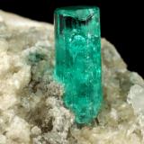 Beryl (variety emerald), Albite (variety cleavelandite), Dolomite, Pyrite<br />Chivor mining district, Municipio Chivor, Eastern Emerald Belt, Boyacá Department, Colombia<br />58x28x42mm, xl=11x4.5mm<br /> (Author: Fiebre Verde)