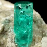 Beryl (variety emerald), Albite (variety cleavelandite), Dolomite, Pyrite<br />Chivor mining district, Municipio Chivor, Eastern Emerald Belt, Boyacá Department, Colombia<br />58x28x42mm, xl=11x4.5mm<br /> (Author: Fiebre Verde)