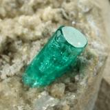 Beryl (variety emerald), Albite (variety cleavelandite), Dolomite, Pyrite<br />Chivor mining district, Municipio Chivor, Eastern Emerald Belt, Boyacá Department, Colombia<br />58x28x42mm, xl=11x4.5mm<br /> (Author: Fiebre Verde)