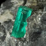 Beryl (variety emerald), Calcite, Pyrite<br />La Pita mining district, Municipio Maripí, Western Emerald Belt, Boyacá Department, Colombia<br />38x63x65mm, xl=10mm<br /> (Author: Fiebre Verde)