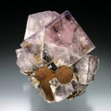 Fluorite with Siderite<br />Weardale, North Pennines Orefield, County Durham, England / United Kingdom<br />8x7x6 cm overall size<br /> (Author: Jesse Fisher)