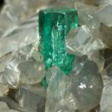 Beryl (variety emerald), Calcite, Dolomite<br />Muzo mining district, Western Emerald Belt, Boyacá Department, Colombia<br />54x53x31mm, xl=5mm<br /> (Author: Fiebre Verde)