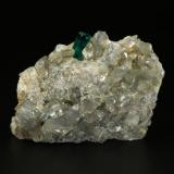 Beryl (variety emerald), Calcite, Dolomite, Pyrite<br />Chivor mining district, Municipio Chivor, Eastern Emerald Belt, Boyacá Department, Colombia<br />50x39x20mm, xl=10mm<br /> (Author: Fiebre Verde)