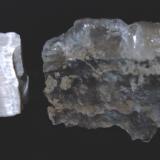 Gypsum (variety selenite and satin spar)<br />Georgia Quarry, Mitchell, Lawrence County, Indiana, USA<br />Specimens are portions of a 1<br /> (Author: Bob Harman)