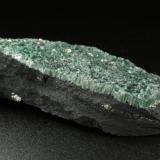 Muscovite (variety fuchsite), PyriteTrabajos en carretera Pauna-San Pablo de Borbur (Mina de la Carretera), Municipio Pauna, Cinturón Esmeraldífero Occidental, Departamento Boyacá, Colombia55x32x11mm (Author: Fiebre Verde)