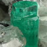 Beryl (variety emerald), Calcite, Pyrite<br />Muzo mining district, Western Emerald Belt, Boyacá Department, Colombia<br />65x90x85mm, aggregate=14x9mm<br /> (Author: Fiebre Verde)