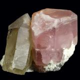 Beryl (var. Morganite) with Quartz and Albite<br />Cryo-Genie Mine, Warner Springs, Warner Springs District, San Diego County, California, USA<br />150 x 118 x 113 mm<br /> (Author: GneissWare)