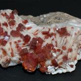 Vanadinite<br />AB7 Mine, Mibladen mining district, Mibladen, Midelt, Midelt Province, Drâa-Tafilalet Region, Morocco<br />115mm x 30mm x50mm<br /> (Author: Philippe Durand)