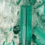 Beryl (variety emerald), Dolomite, Pyrite<br />Chivor mining district, Municipio Chivor, Eastern Emerald Belt, Boyacá Department, Colombia<br />42mm across, xls up to 14mm<br /> (Author: Fiebre Verde)