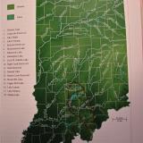 _Map of the state of Indiana. The area, circled in red, in South-central Indiana is the only area where collector quality geodes might reasonably be expected to be found (Author: Bob Harman)