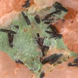 Clinoclasa<br />Mina Ángeles 1ª, Paterna del Campo, Comarca El Condado, Huelva, Andalucía, España<br />Campo de visión de 2 mm.<br /> (Autor: Antonio Carmona)