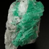 Beryl (variety emerald), Calcite, Pyrite, Quartz<br />Coscuez mining district, Jerusalem Mine, Municipio San Pablo de Borbur, Western Emerald Belt, Boyacá Department, Colombia<br />H:44mm x W:25mm<br /> (Author: Fiebre Verde)