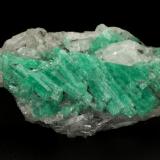 Beryl (variety emerald), Calcite, Pyrite, Quartz<br />Coscuez mining district, Jerusalem Mine, Municipio San Pablo de Borbur, Western Emerald Belt, Boyacá Department, Colombia<br />H:44mm x W:25mm<br /> (Author: Fiebre Verde)