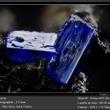 Azurite<br />Mas Dieu, Mercoirol, Alès, Gard, Occitanie, France<br />fov 2.2 mm<br /> (Author: ploum)