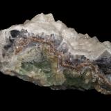 Fluorite, Quartz<br />Rogerley Mine, Frosterley, Weardale, North Pennines Orefield, County Durham, England / United Kingdom<br />15 cm x 6.5 cm x 7 cm<br /> (Author: Jamison Brizendine)