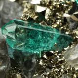 Beryl (variety emerald), Dolomite, Pyrite<br />Chivor mining district, El Acuario Mine, Municipio Chivor, Eastern Emerald Belt, Boyacá Department, Colombia<br />68x66x35mm, xls up to 10mm<br /> (Author: Fiebre Verde)