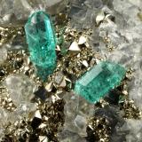 Beryl (variety emerald), Dolomite, Pyrite<br />Chivor mining district, El Acuario Mine, Municipio Chivor, Eastern Emerald Belt, Boyacá Department, Colombia<br />68x66x35mm, xls up to 10mm<br /> (Author: Fiebre Verde)