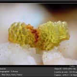 Mimetite<br />Mas Dieu, Mercoirol, Alès, Gard, Occitanie, France<br />fov 3.8 mm<br /> (Author: ploum)