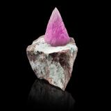 Calcite (variety cobaltoan calcite) with Plancheite<br />Mashamba West Mine, Kolwezi District, Lualaba, Katanga Copper Crescent, Katanga (Shaba), Democratic Republic of the Congo (Zaire)<br />6,5	x	5,0	x	9,5	cm<br /> (Author: MIM Museum)