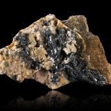 Nagyagite with Quartz<br />Sacarîmb (Nagyág), Deva, Hunedoara, Romania<br />12,0	x	7,5	x	3,5	cm<br /> (Author: MIM Museum)