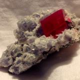 Rhodochrosite, Pyrite, Quartz, Fluorite, HuebneriteSweet Home Mine, Mount Bross, Alma District, Park County, Colorado, USA7 x 4.4 cm (Author: JC)